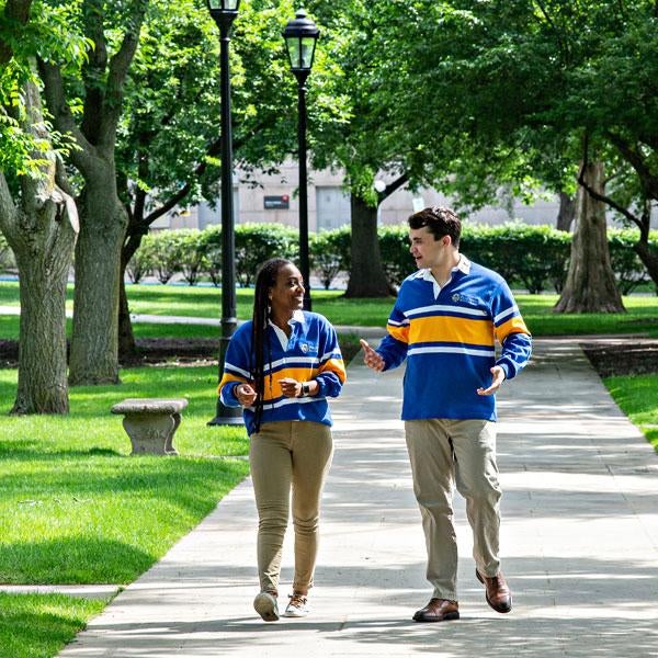 students walking